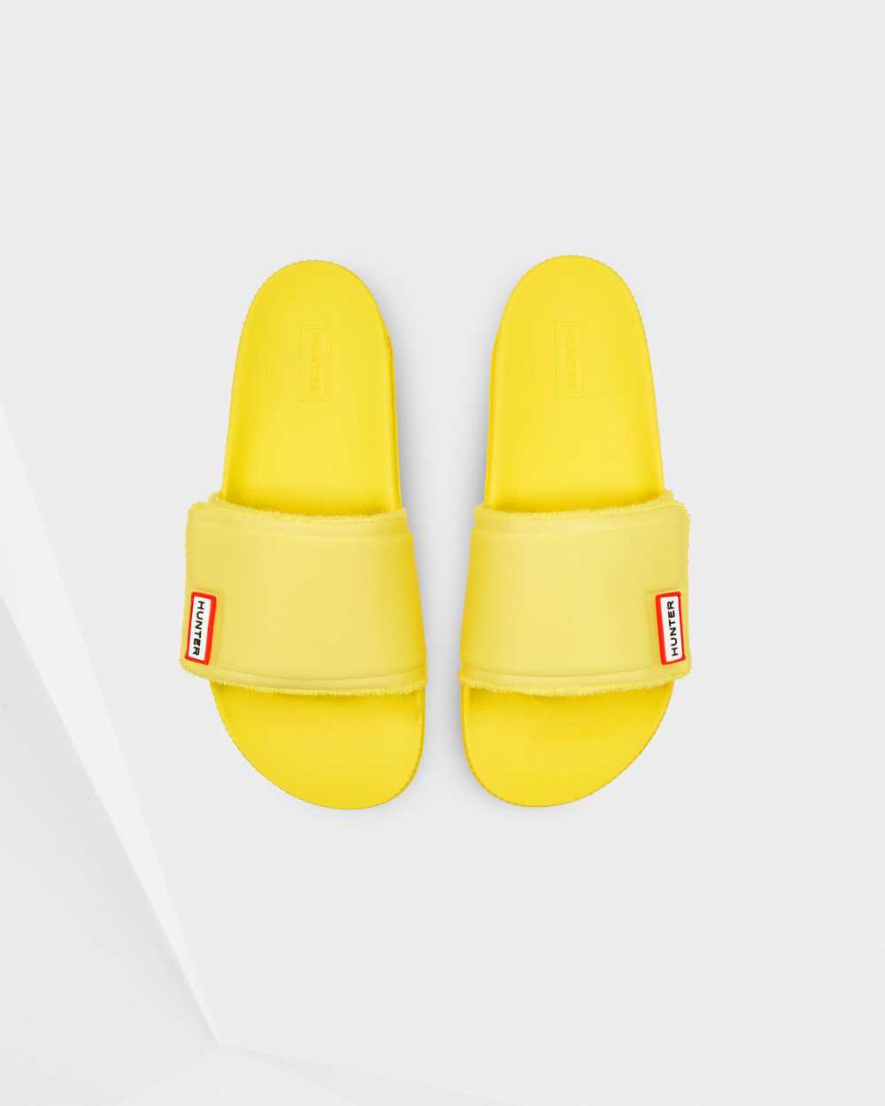 Womens Hunter Original Adjustable Slides Yellow | UWDXLV-975